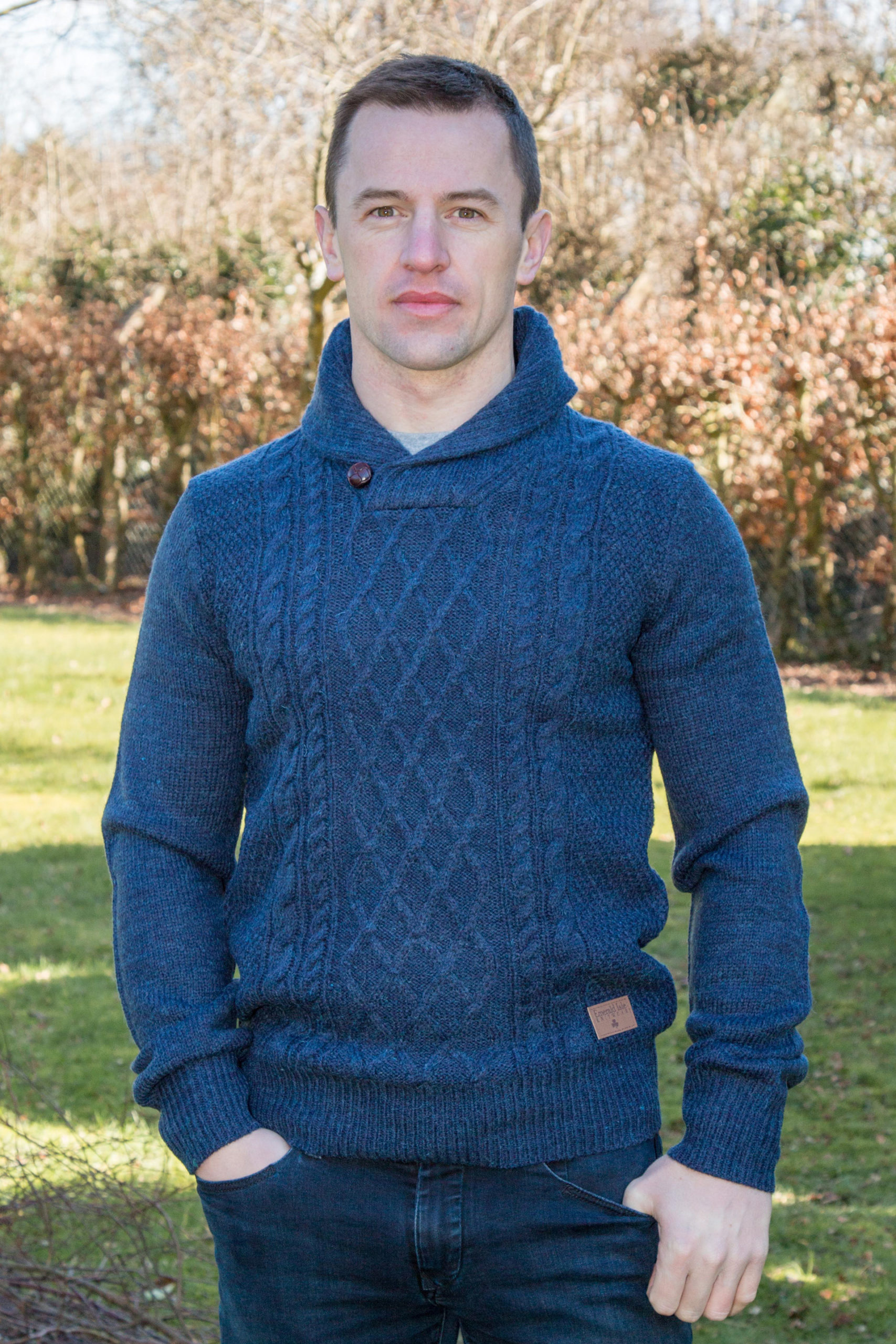 Cowl Neck Sweater in Blue