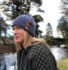 Merino Beanie with Bobble in Blue