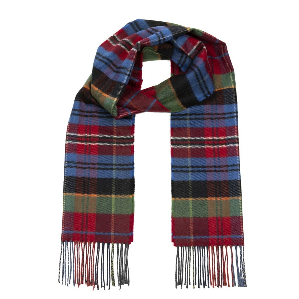 Merino Scarf in Red, Blue, and Green Plaid