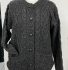 Charcoal Aran Knit Cardigan in Worsted Wool
