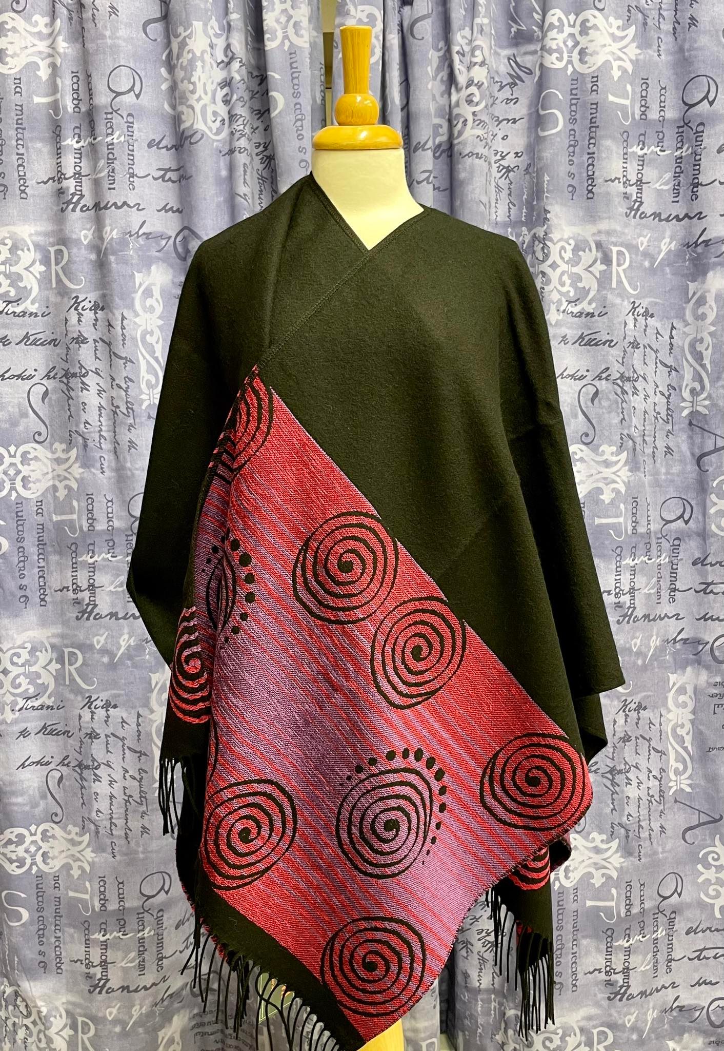 Red and Black Celtic Swirl Shawl